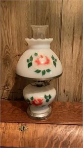 Vintage Hurricane Table Lamp Floral