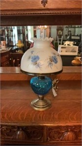 Aqua Blue Diamond Design Lamp With Shade