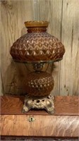 Quilted Amber Lamp Metal Base Electric