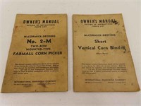 International Corn Picker and Corn Binder Manuals