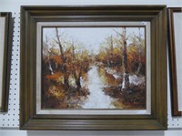 HANSON MID CENTURY AUTUMN LANDSCAPE PAINTING