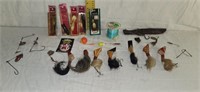 Various Fishing Lures, Robbers, 30lb Line