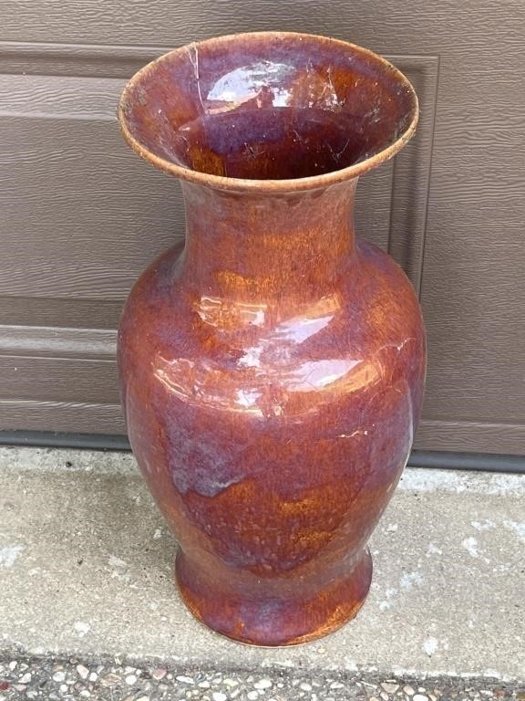 Glazed Ceramic Floor Standing Vase