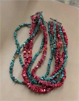 Turquoise and Coral Stone necklace
