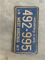 1967 West Virginia license plate