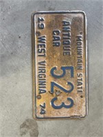 1974 West Virginia license plate