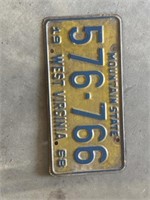 1968 West Virginia license plate