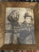 Carved Frame 13.5" x 16.4" Abbot & Costello