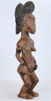 Detailed African Carved Wood Figure of Woman