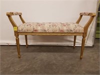 FLORAL AND GOLD WINDOW BENCH 43" X 17 1/2" X 26"