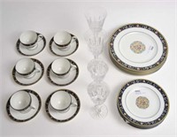 Wedgwood Runnymede Dinnerware & Crystal Goblets.