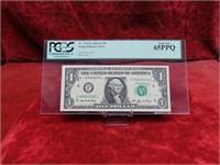2006 PCGS graded GEM new $1 currency banknote US.