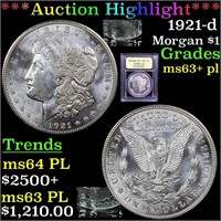 *Highlight* 1921-d Morgan $1 Graded Select Unc+ PL
