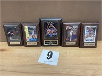 LOT OF 5 SMALL BASKETBALL WOODEN PLAQUES