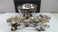 Vintage Silverplated Punch Bowl/Cups/Ladle