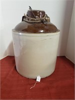 VERY LG LID CROCK WITH ROPE HANDLE EX RARE