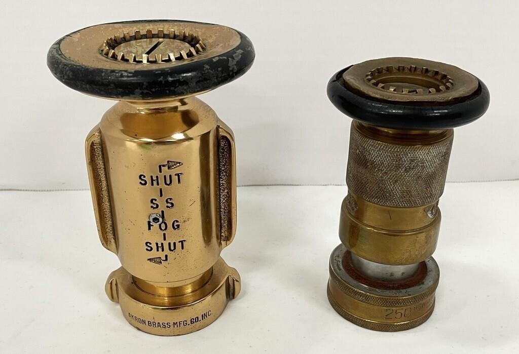 Two Vintage Fire Nozzles