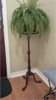 Wooden Plant Stand w/ Artificial Fern