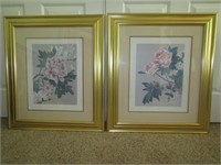 2 Framed Floral Prints 27" x 31" ea.