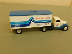 Atlas Van Lines Diecast metal bank 8 in long