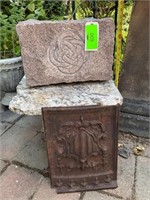 Carved granite, stone and marble base.