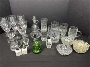 Stemware drinking glasses, milk, glass, salt, and