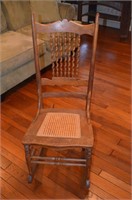Twisted  Back Cane Bottom Rocking Chair