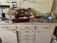 HARDWARE COLLECTION ON TOP OF WORKBENCH