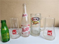 Vtg Soda Bottles / Cups