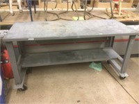 Steel Workbench Table Mounted w/ Wheels 72x30