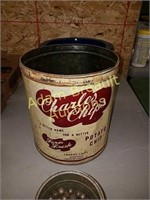 Vintage 1 pound Charlie's Chips metal tin