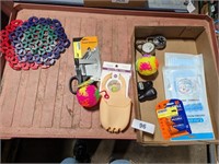 Scissors, Sink Caddy, Batteries, Dog Toy & Other