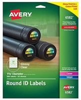 Avery Glossy Clear Permanent Multipurpose Round