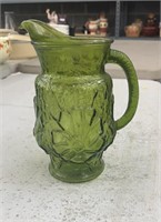 Green glass pitcher