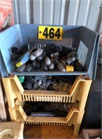 Plastic bins & contents of hand tools, nut