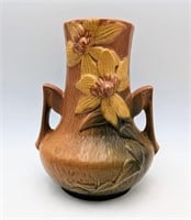 Nice Roseville Brown Clematis Pottery Vase