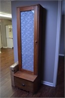 Re Purposed Gun Cabinet with Glass Shelves