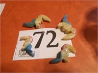 LOT OF 4 CARVED STONE TOUCANS