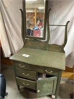 Vintage wooden dresser with mirror