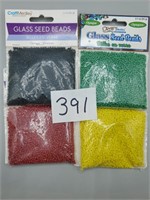 Craft Seed Beads, Assorted Colors / 4 pks