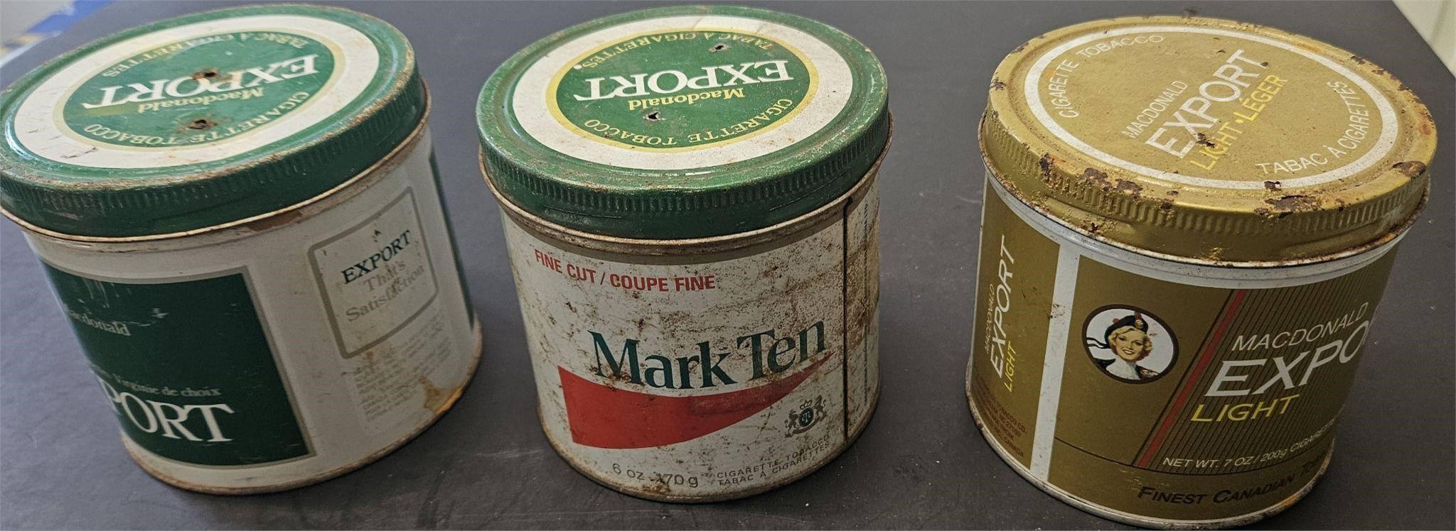 3 old tabaco tin can check pictures for condition