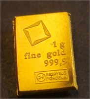 24K  Fine 9999 1G  Bar