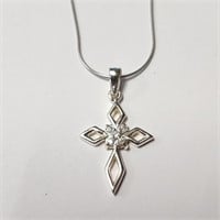 $60 Silver Cz 16" Necklace