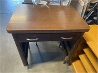 Small solid wood brown desk with drawer