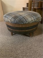 Barrell bottom stool - upholstered seat