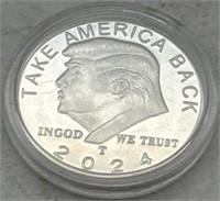 (KC) 2024 Silver Donald Trump Take America Back