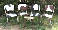 Vintage Metal & Chrome Outdoor Chairs (4) +