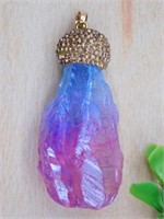 RAINBOW CRYSTAL PENDANT ROCK STONE LAPIDARY SPECIM