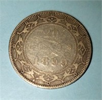 1899 NEWFOUNDLAND 20 CENT SILVER COIN