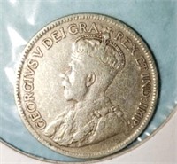 1919 NEWFOUNDLAND 25 CENT SILVER CANADA COIN